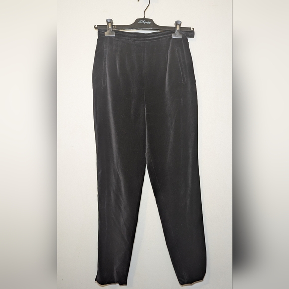 Vintage Lilly Pulitzer Black Velvet Tapered Pants with Darting Women's Size 10 - Picture 1 of 3